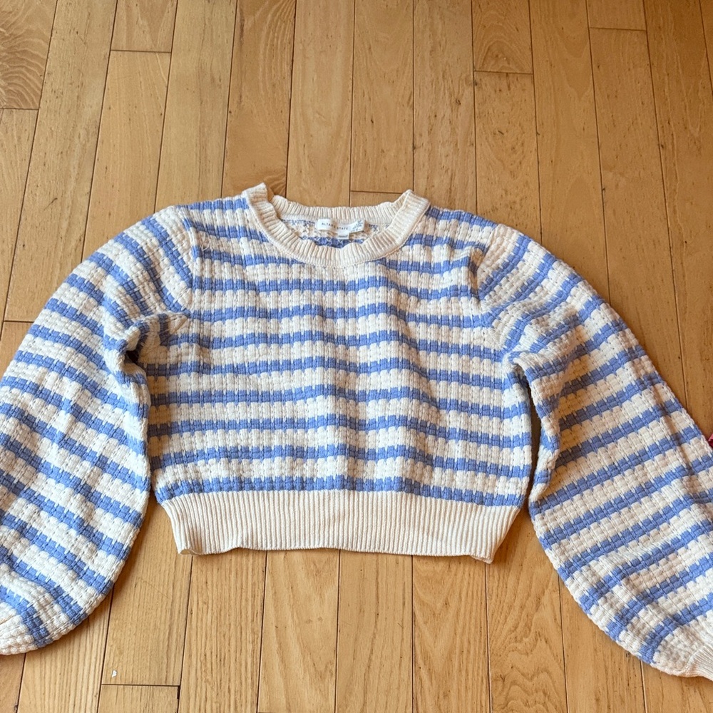 Altar'd State Blue and Cream Striped Sweater